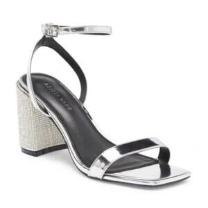 Azalea Wang Women's Parry Metallic Ankle Strap Block Heel Sandals Size‎ 11